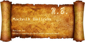 Machnik Belinda névjegykártya
